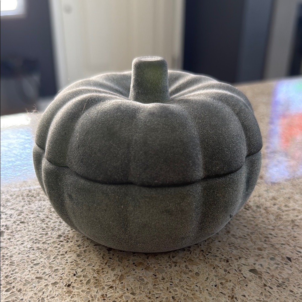 Green double wick glass Pumpkin-Shaped candle